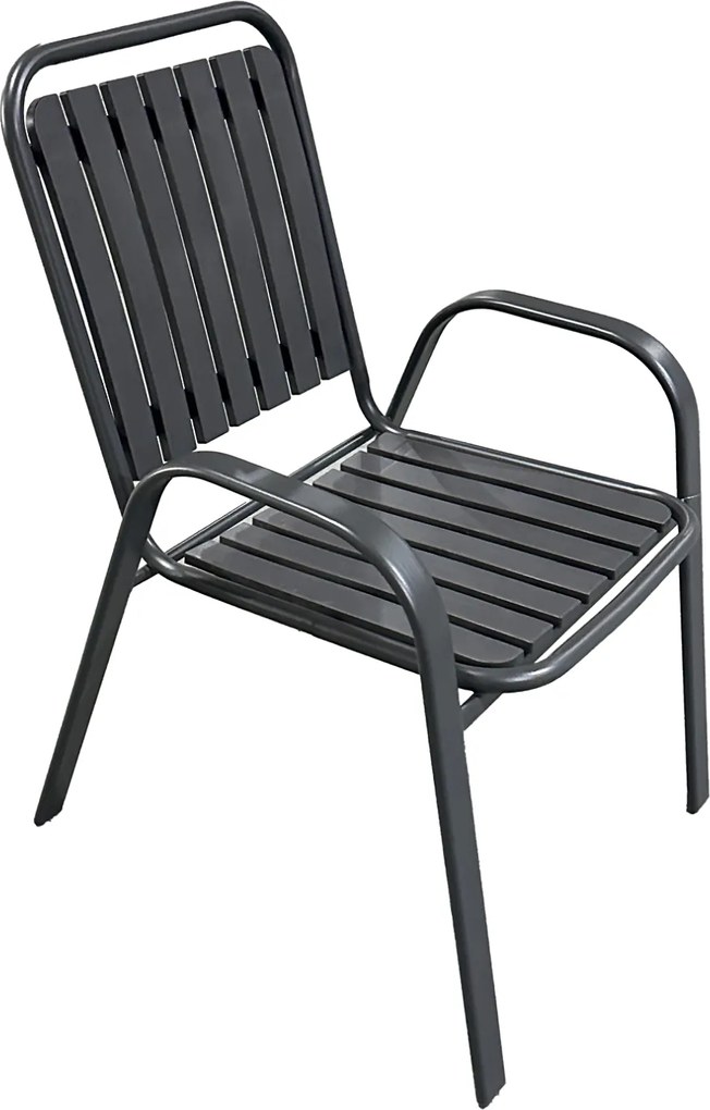 Garden Line ZÁHRADNÁ STOLIČKA TMAVOSIVÁ 56 x 63 x 89 CM