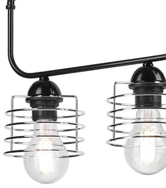 Luster na reťazi MORGAN 3xE27/60W/230V čierna/chróm