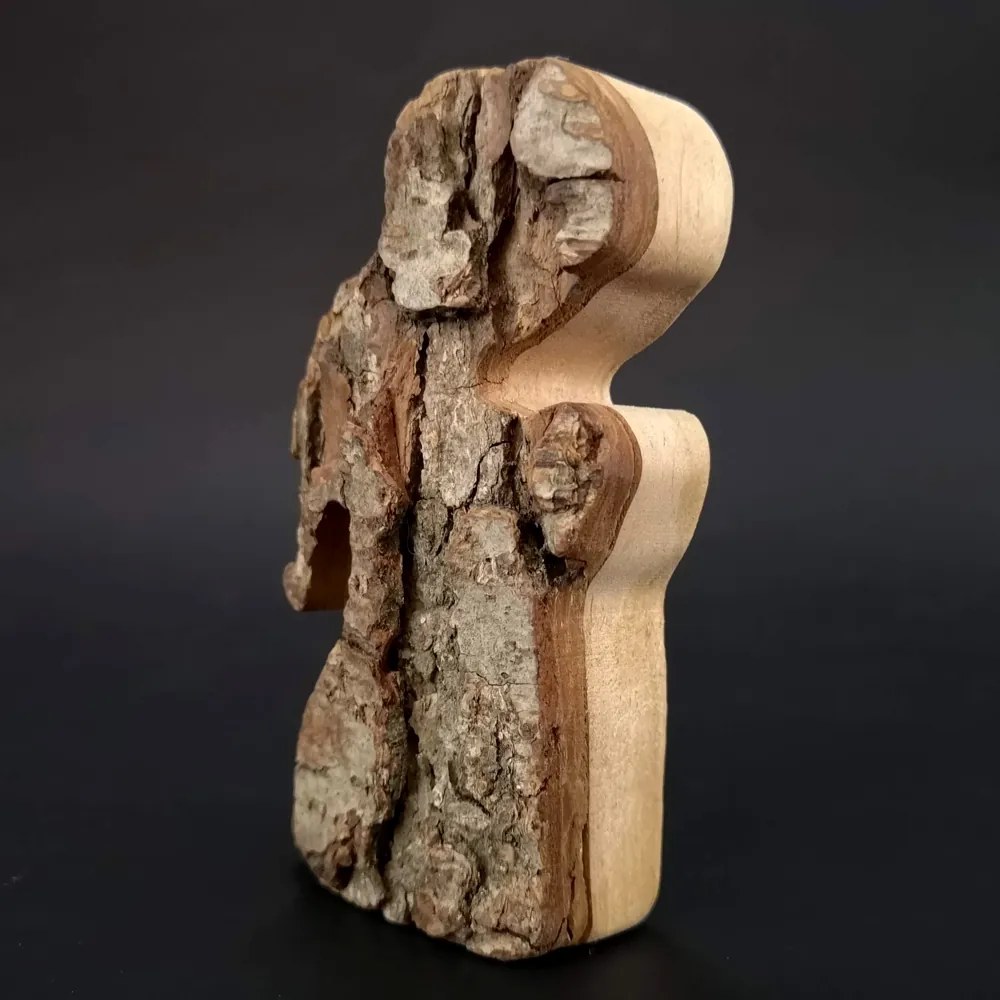 AMADEA Drevený anjel s kôrou, masívne drevo, 8x4x2 cm