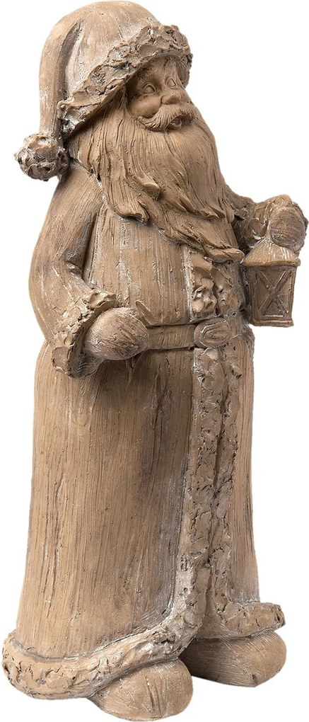 Hnedá dekorácie Santa s lucernou - 11 * 9 * 24 cm