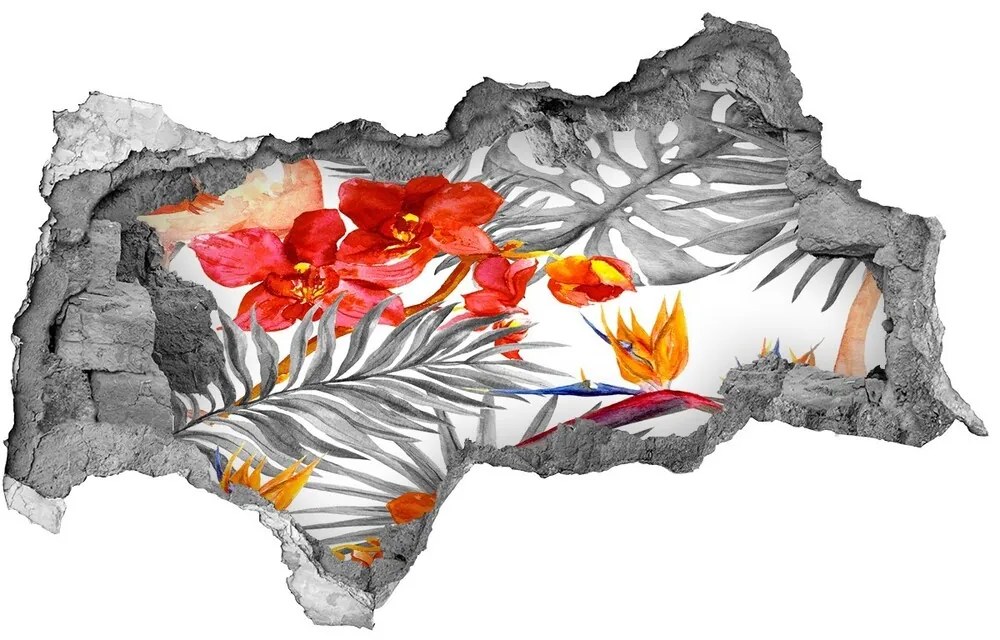 Diera 3D fototapeta nálepka Plameniaky a kvety nd-b-115695348