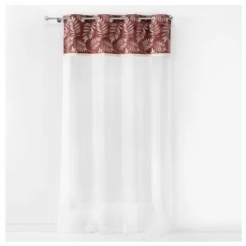 Sammer Biela záclona so zamatovým ozdobným pásom ružovým 140 x 240 3574386268608
