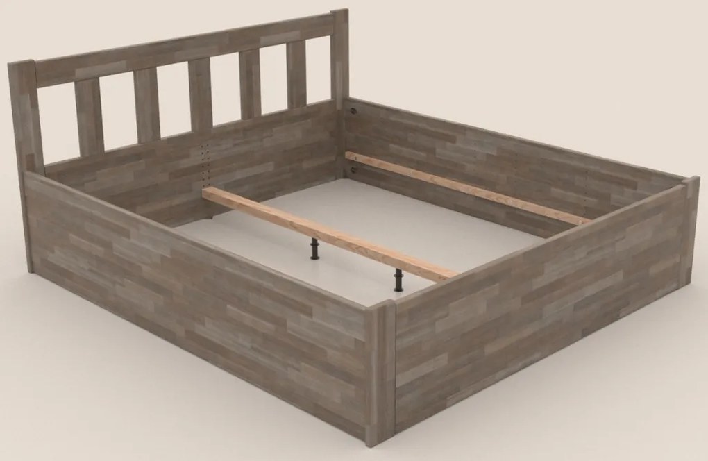 Posteľ s úložným priestorom Tema Box 180x200 cm, šedý buk
