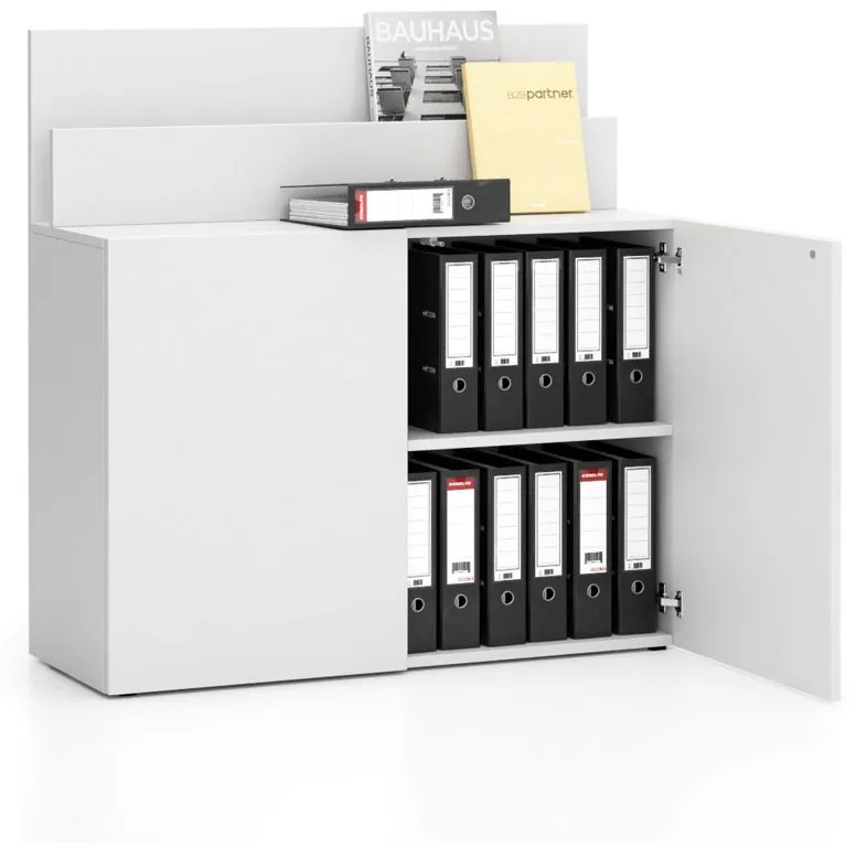 PLAN Kancelárska prístavná skrinka k stolu LAYERS, krátka, biela