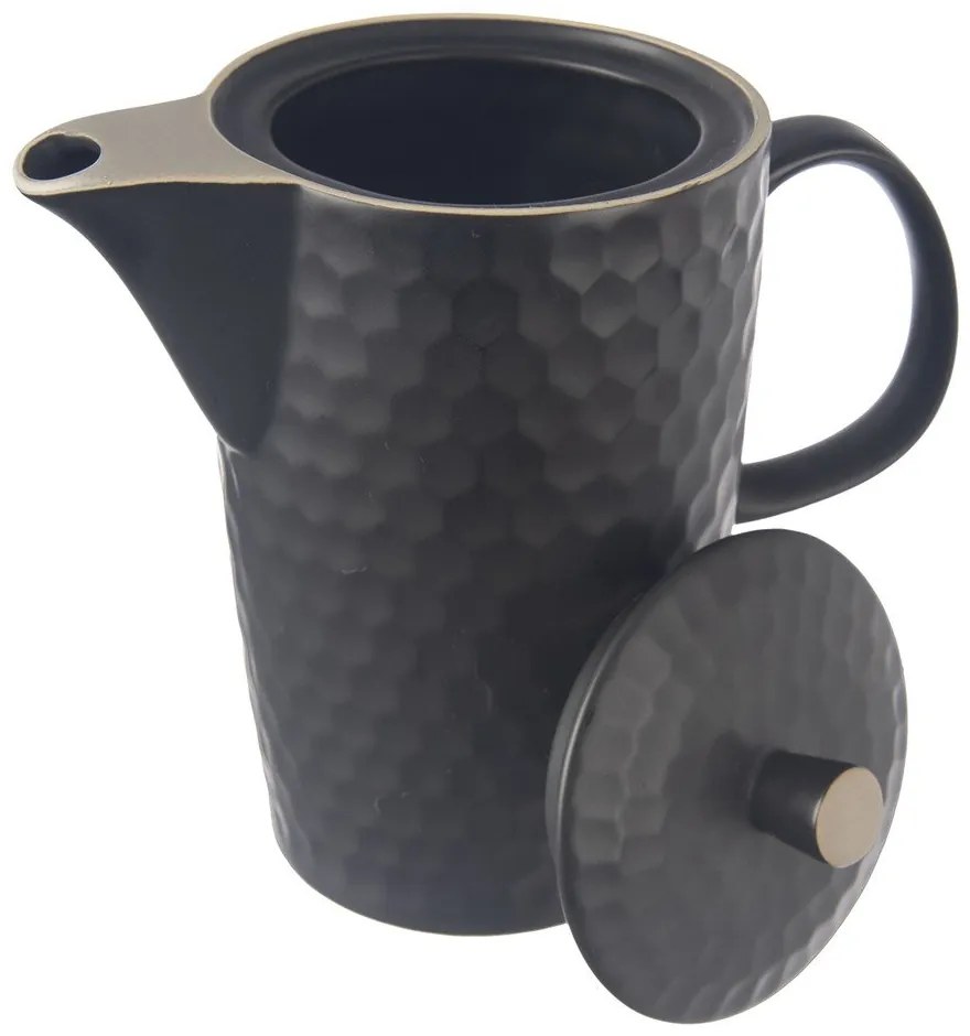 Čierna keramická kanvica na čaj 1,3 l Tea Time – Orion