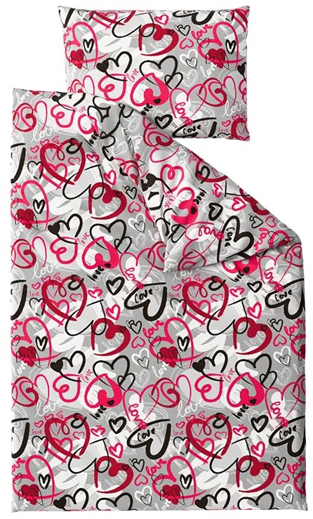 Obliečky z mikrovlákna STREET LOVE sivé Rozmer obliečky: 70 x 90 cm | 140 x 220 cm