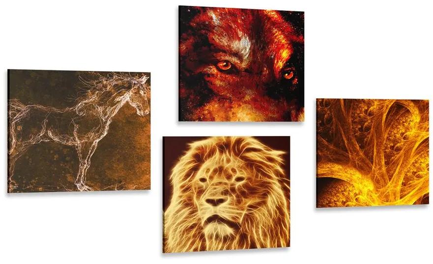Set obrazov abstraktné zvieratá Varianta: 4x 60x60