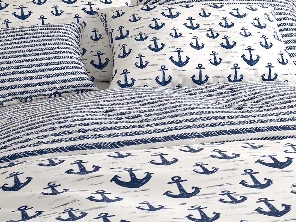 Polybavlnené obliečky NAVYSTA POLY modro-biele Rozmer obliečky: 2 ks 70 x 90 cm | 200 x 220 cm