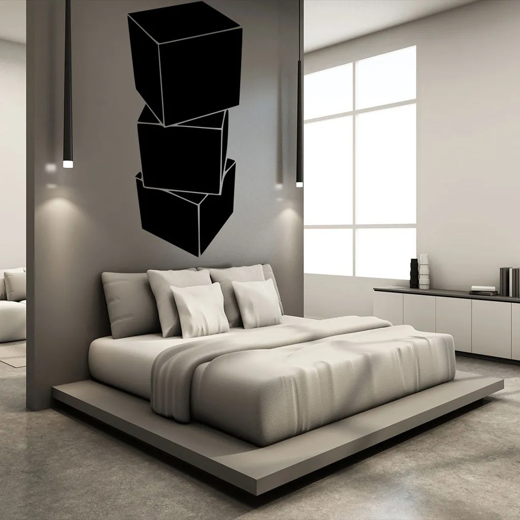 Veselá Stena Samolepka Kocky 3D Farba: oranžová, Veľkosť: 80 x 36 cm