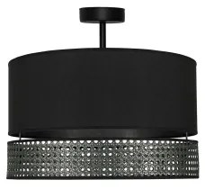 Duolla - Prisadený luster DOUBLE RATTAN 1xE27/15W/230V pr. 40 cm čierna