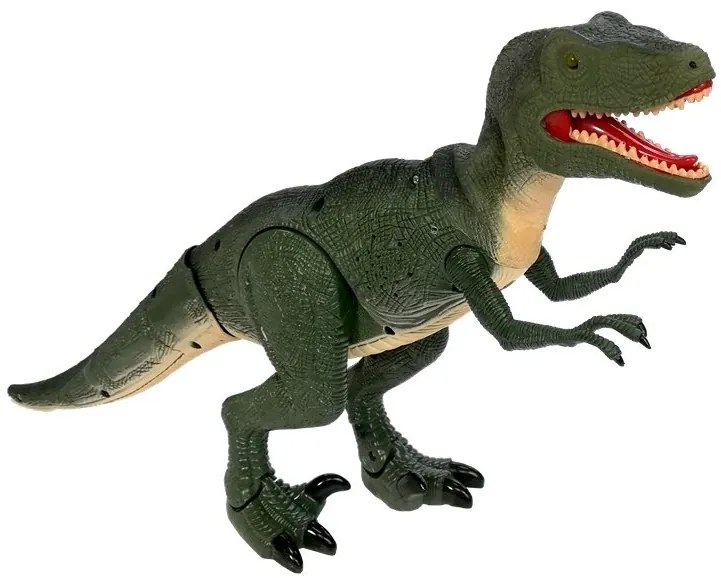 LEAN TOYS Interaktívny dinosaurus na batérie - zelený