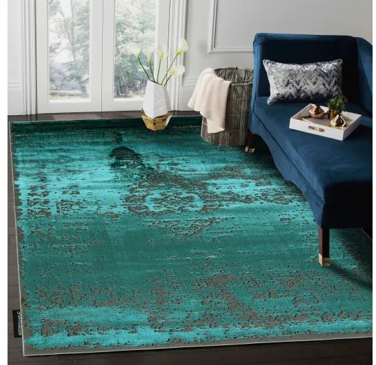 Moderný koberec DE LUXE 2083 ornament vintage - Štrukturálny zelená / sivá Veľkosť: 160x220 cm