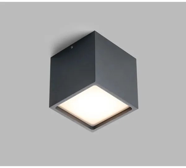 LED2 - LED Vonkajšie stropné svietidlo CUBE LED/12W/230V antracit IP54