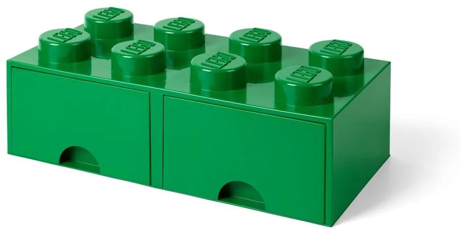 Zelený úložný box s dvoma zásuvkami LEGO®