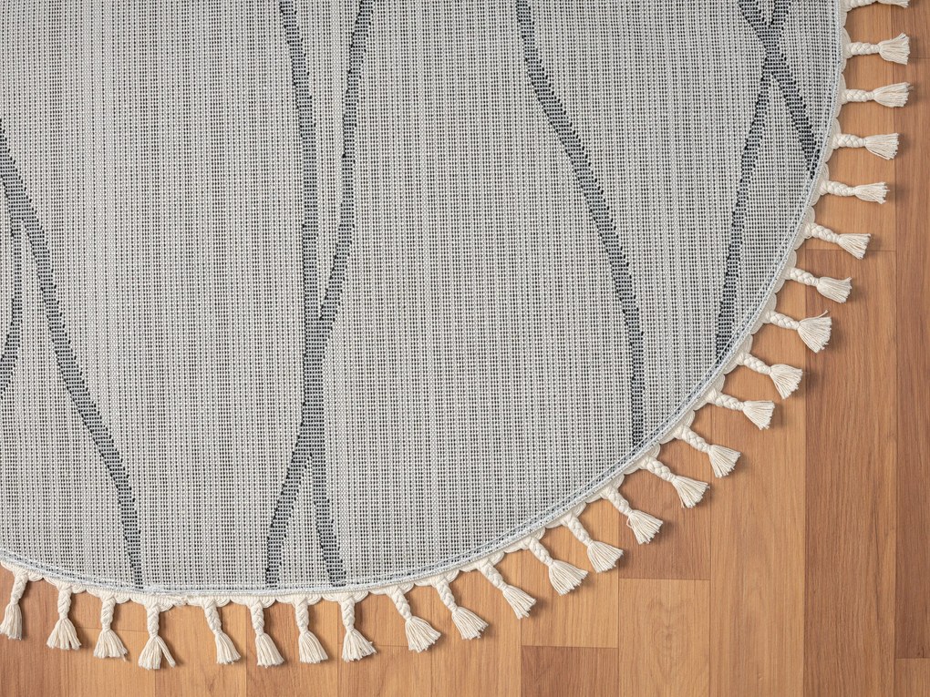 Kusový koberec Moroccan Serenity weiß kruh, 140x140 (priemer) kruh, čiernobiela, obývacia izba, My Flair