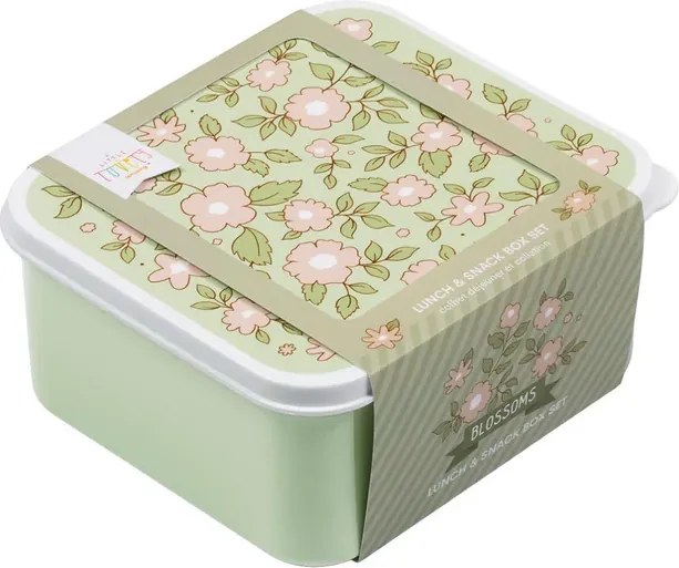 Sada 4 škatuliek na obed a desiatu kvety