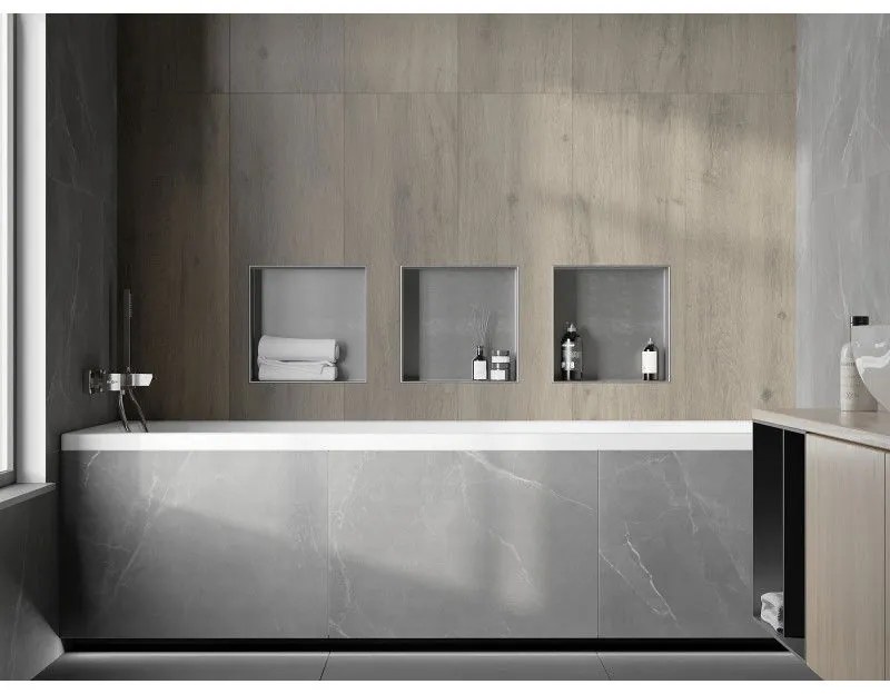 Mexen X-Wall-NR, polička na zapustenie pod obklad bez goliera 30 x 30 cm, oceľová, 1911303010