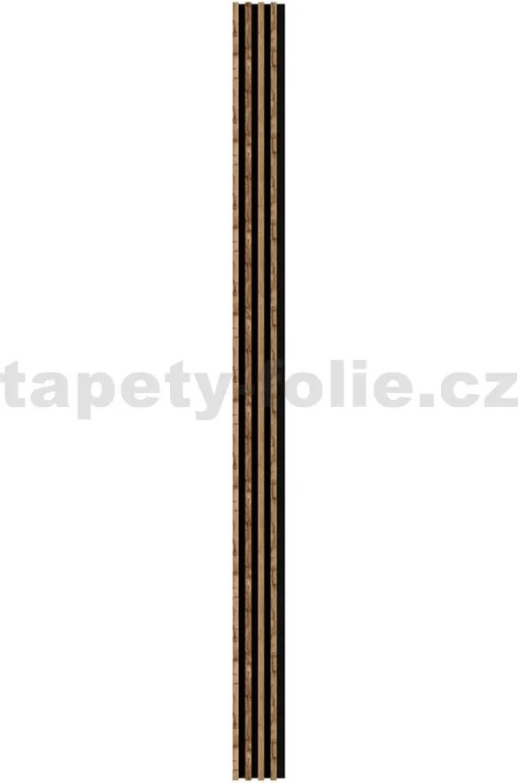 Akustické dekoračné panely MAXI, dub wotan 3D lamely na filcovom podklade, rozmer 270 x 17,7 cm, IMPOL TRADE