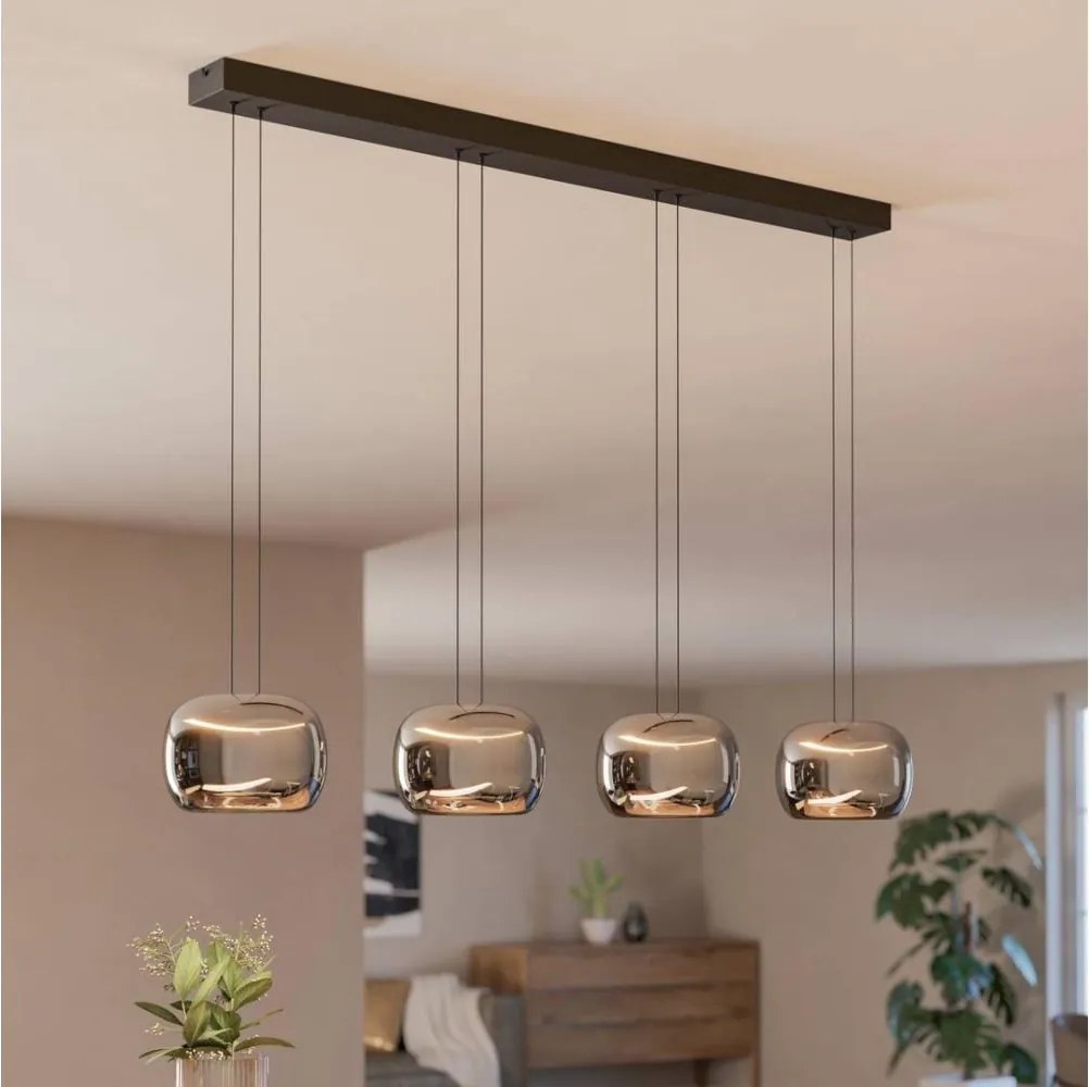 Eglo 390433 - stmievateľný LED luster na lankách HORTUNAS 4xLED/5,8W/230V čierna/dymová