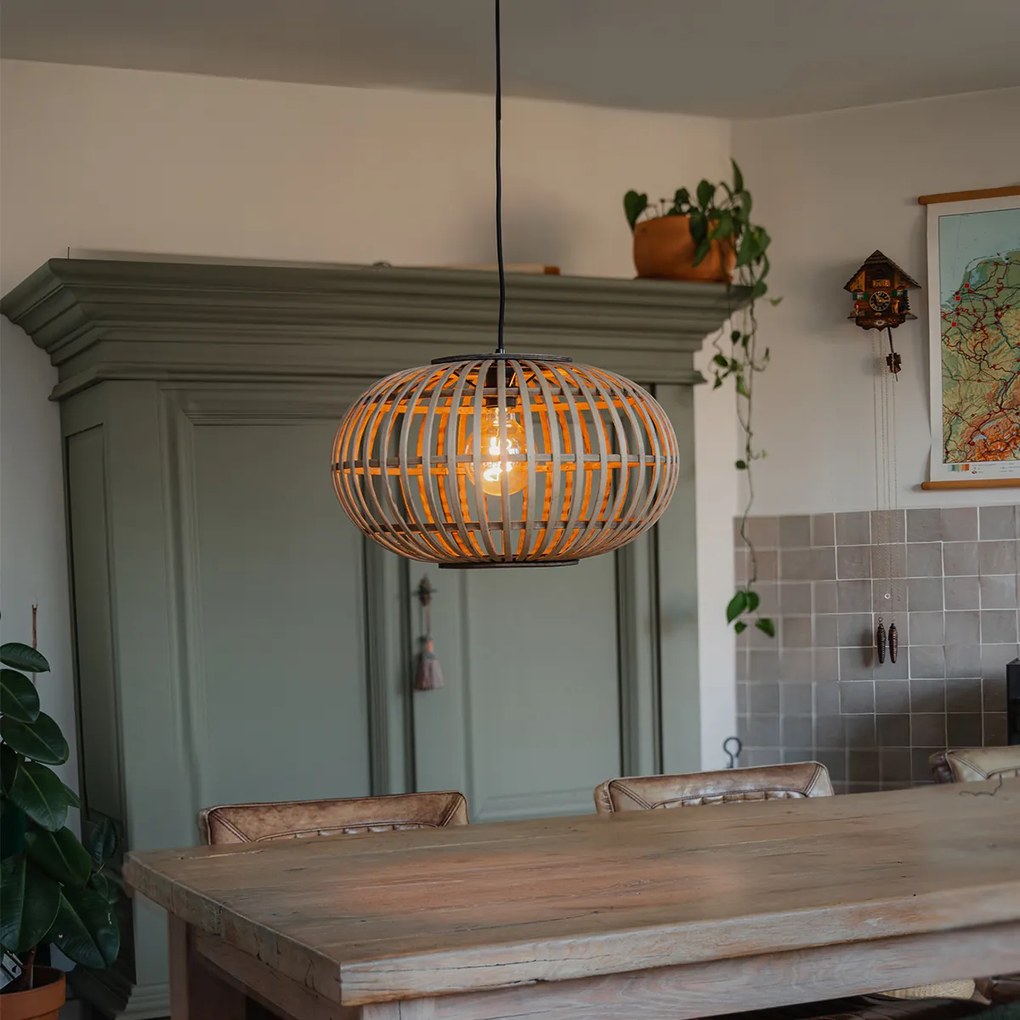 Orientálne závesné svietidlo bambus 44 cm - Amira