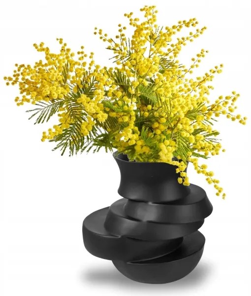 Váza 38x33x36 cm zo živice/matná čierna