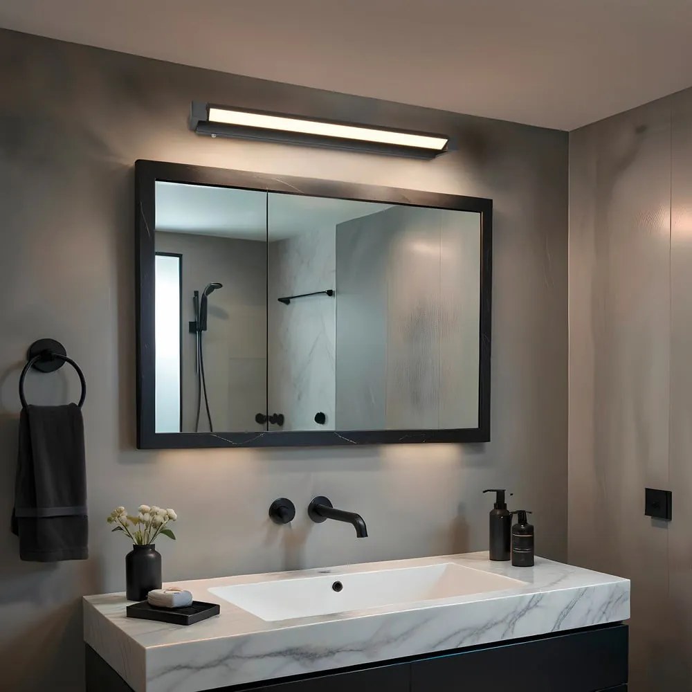 Matne čierne LED nástenné svietidlo Fabrizio – Trio