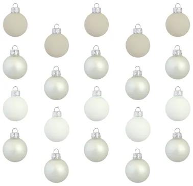 Set vianočných ozdôb v bielej, opálovej a krémovej farbe