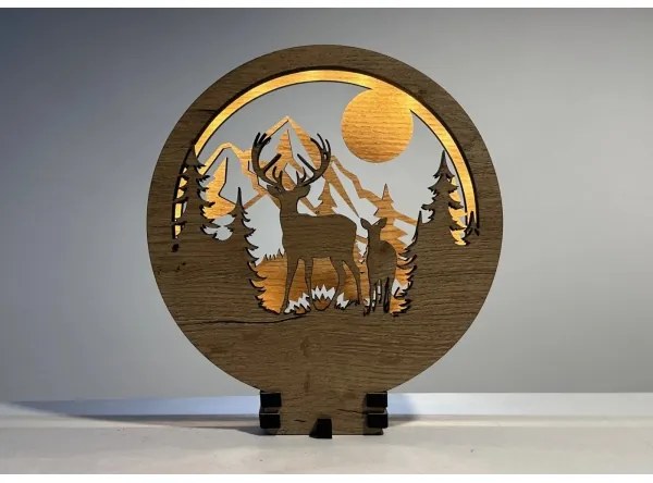 Li-Go 23592/DUB2 - stmievateľná LED stolová dekorácia LED/12W/230V 20x22 cm dub