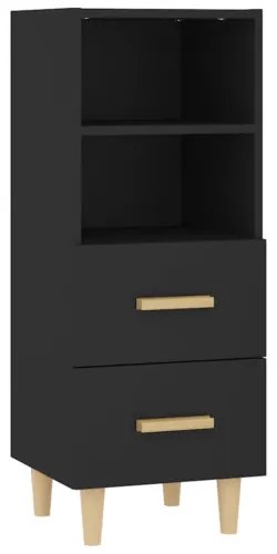 vidaXL Komoda čierna 34,5x34x90 cm spracované drevo-