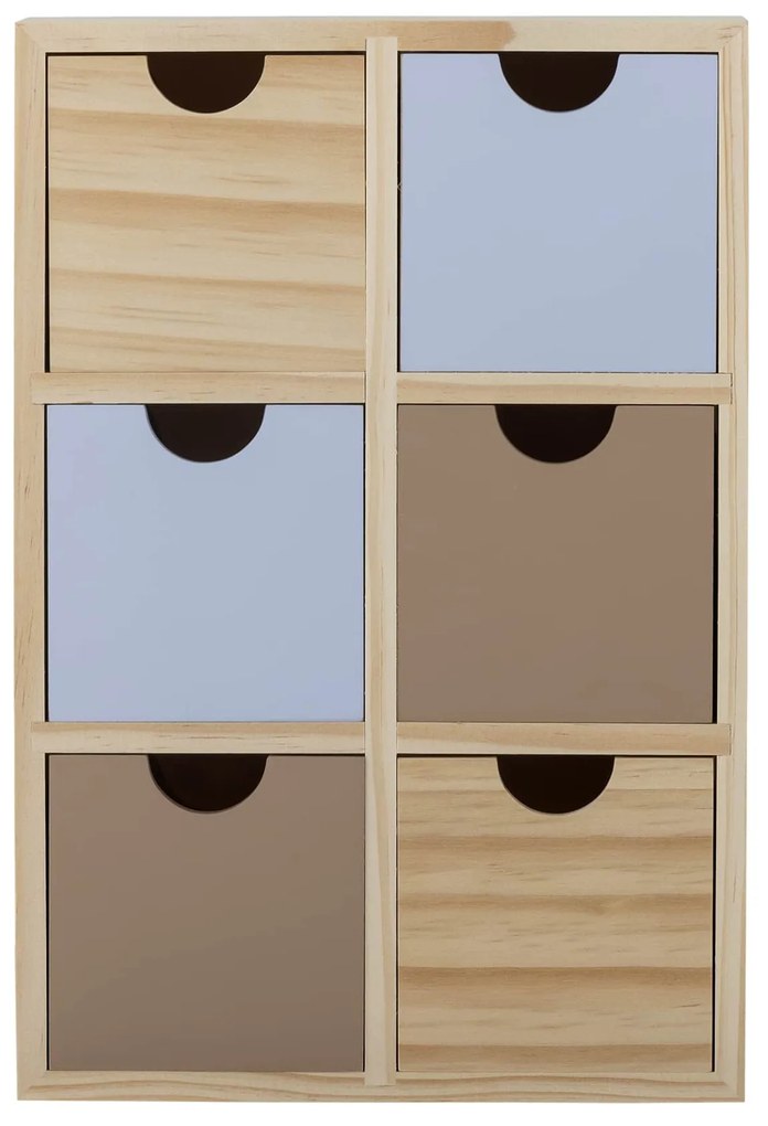 Bloomingville Drevený úložný box so zásuvkami Calle Nature