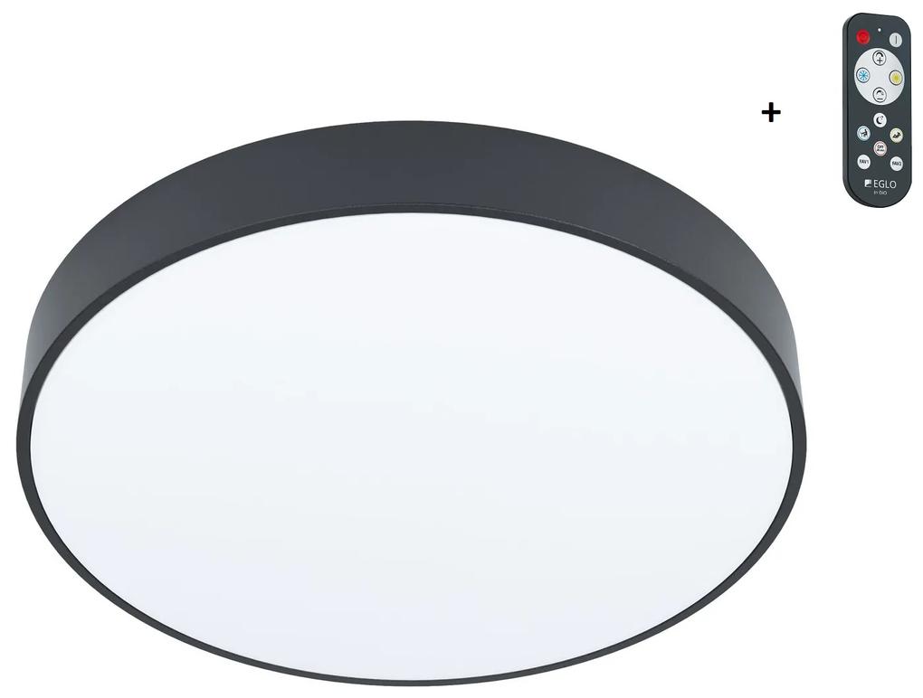 EGLO LED stropné svietidlo ZUBIETA-A, 18W, teplá biela-studená biela, 30cm, okrúhle, čierne