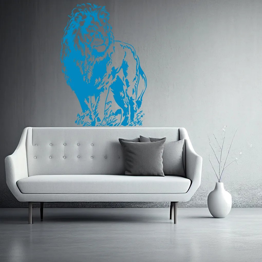 Veselá Stena Samolepka Pózujúci lev Farba: růžová, Veľkosť: 100 x 69 cm
