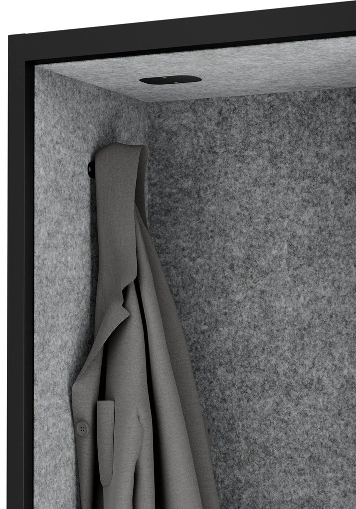 Akustická kabína SALLY MentalBox 1150 mm – antracitový korpus, sivé sedadlo
