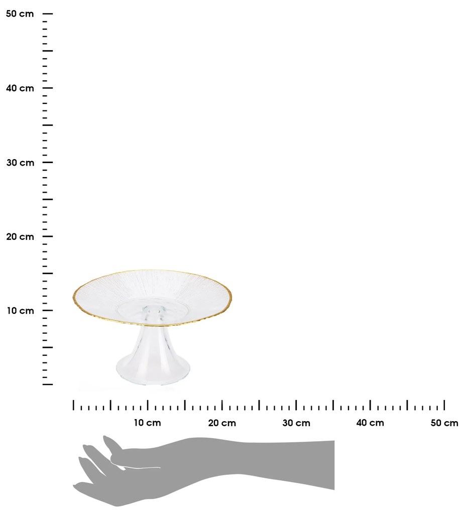 Sklenený servírovací podnos na nohe Mia, (fi) 21 cm