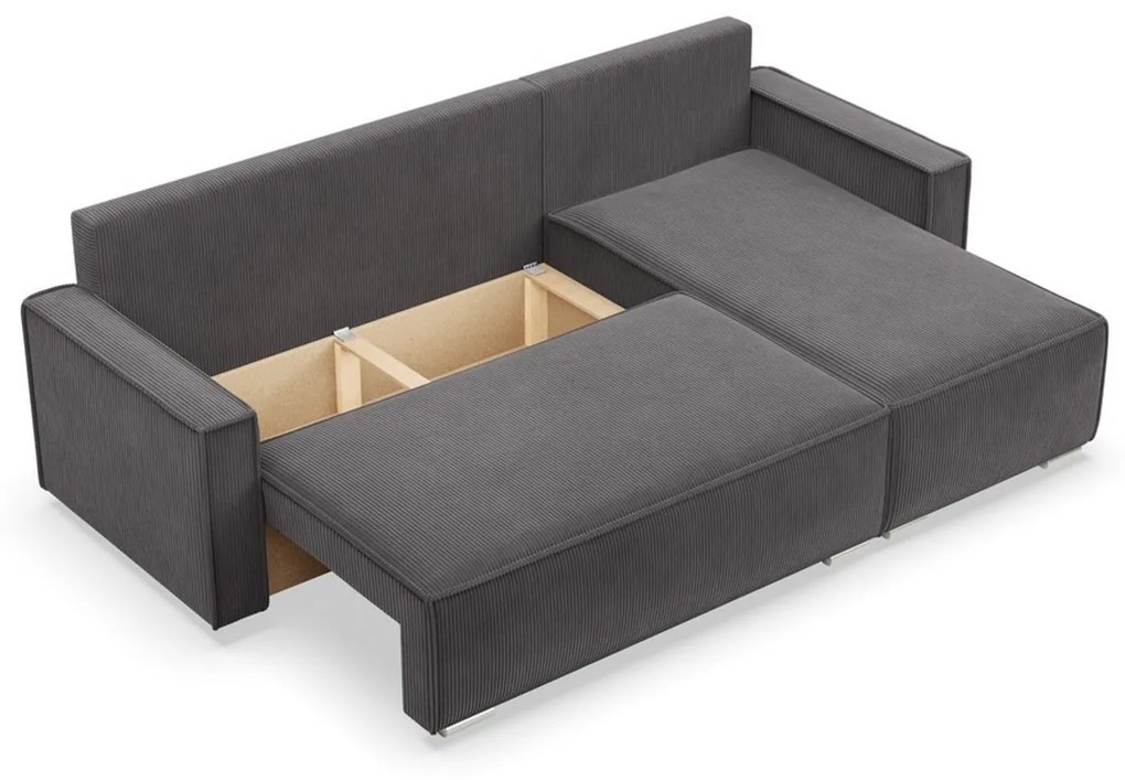 Rohová rozkladacia sedacia súprava LUCCA Sivá