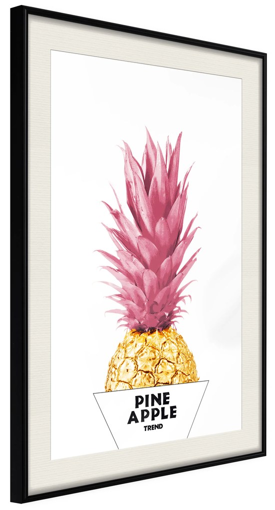 Artgeist Plagát - Golden Pineapple [Poster] Veľkosť: 20x30, Verzia: Zlatý rám s passe-partout