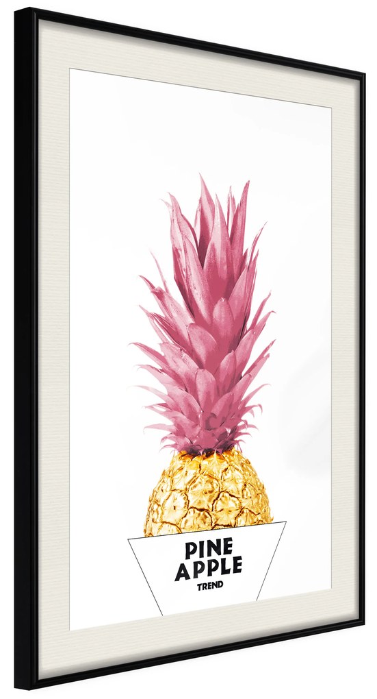 Artgeist Plagát - Golden Pineapple [Poster] Veľkosť: 30x45, Verzia: Zlatý rám s passe-partout