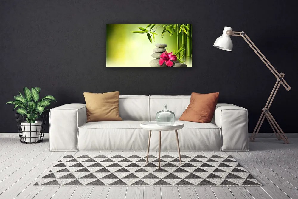 Obraz Canvas Bambus kvet kamene zen 140x70 cm