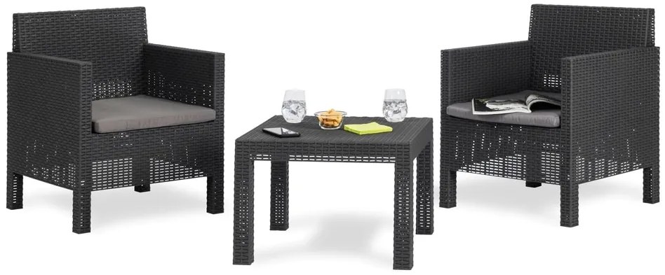 PENELOPE 2 SEATER záhradný plastový set - grafit