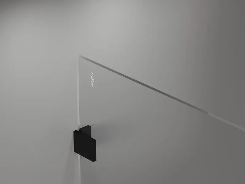 Mexen Lunar sprchová stena ľavá 160 x 200 cm, 8mm číre sklo, čierna matná, 830-160-000-70-00-L