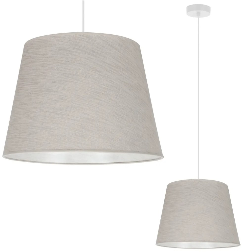 Závesné svietidlo Len, 1x svetlobéžové textilné tienidlo, (fi 38 cm), w