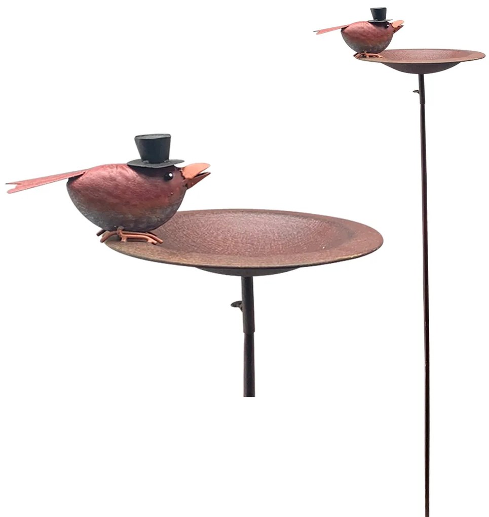 Zapichovacie napájadlo pre vtáky Keira, 114x30 cm, kov, medená