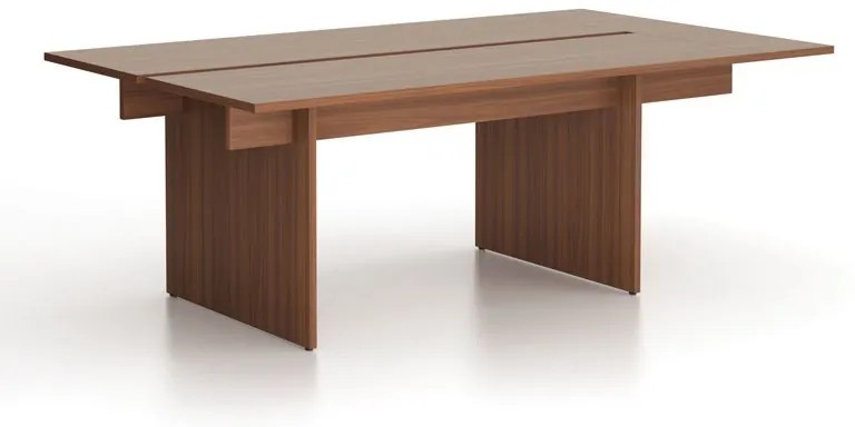 Rokovací kancelársky stôl SOLID + 1x prísed, 200x125 cm, orech