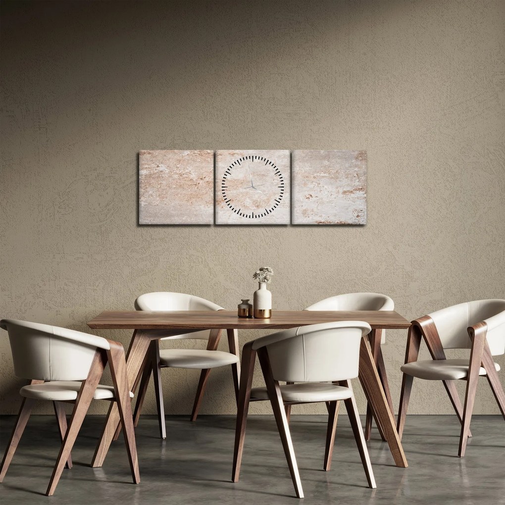 Obraz - Múr (s hodinami) (90x30 cm)