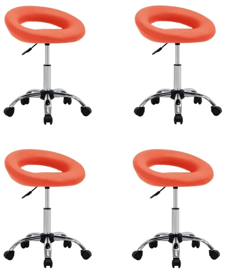 vidaXL Otočné jedálenské stoličky 4 ks oranžové umelá koža