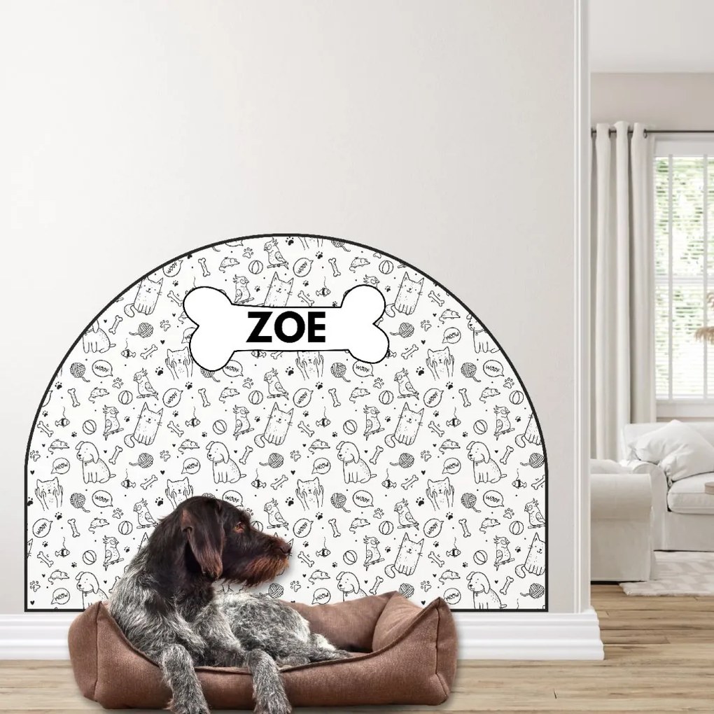 PIPPER. Ochranná textilná nálepka na stenu - Oblúk - Zvieratá Veľkosť: 120x96cm, Motív: s menom