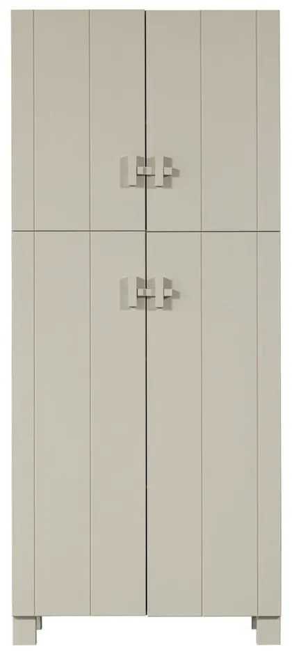 Svetlosivá šatníková skriňa z borovicového dreva 90x210 cm Mees – Basiclabel