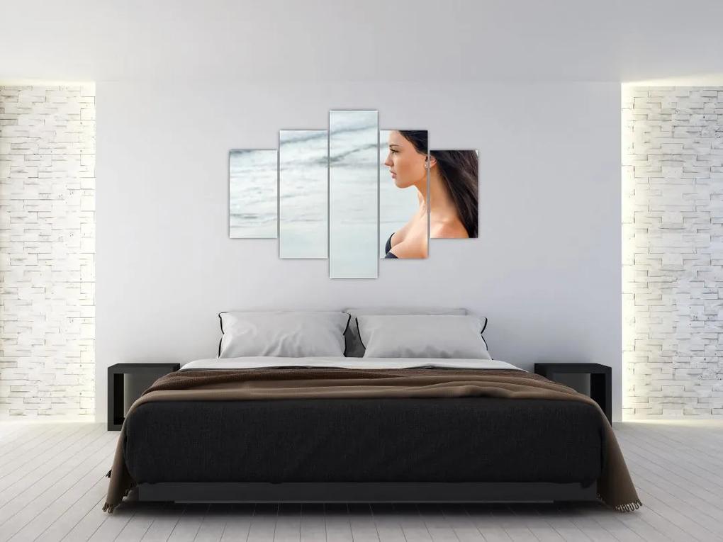 Obraz ženy na pláži (150x105 cm)