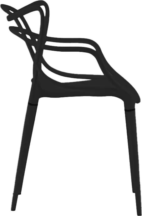 Sada 4 ks plastových stoličiek KATO čiernych