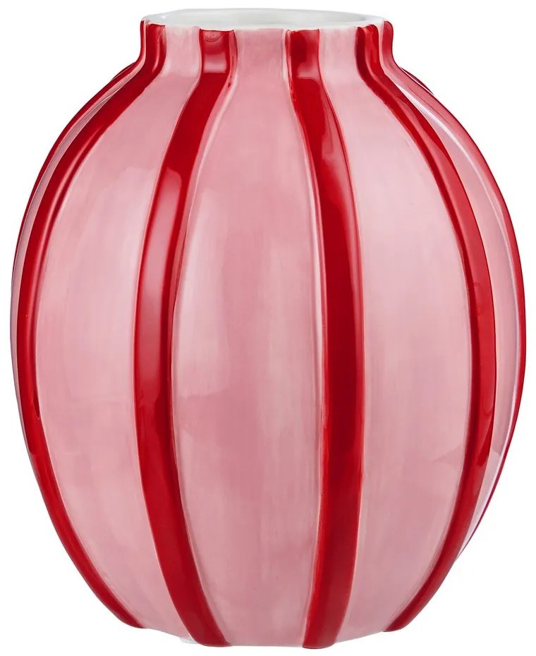 PRESENT Váza 18 cm - ružová/červená